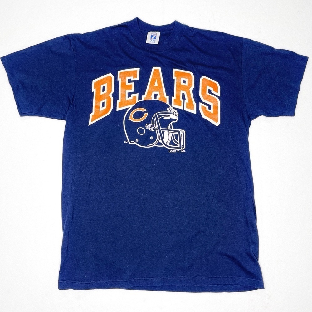 Vintage 90s Chicago Bears Football Single Stitch Tee Shirt XL Logo 7
